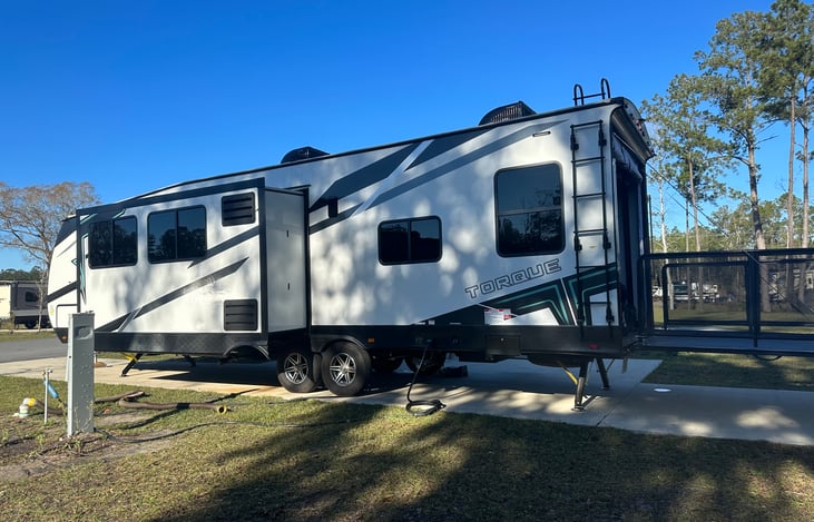 Exterior of camper w/deck down