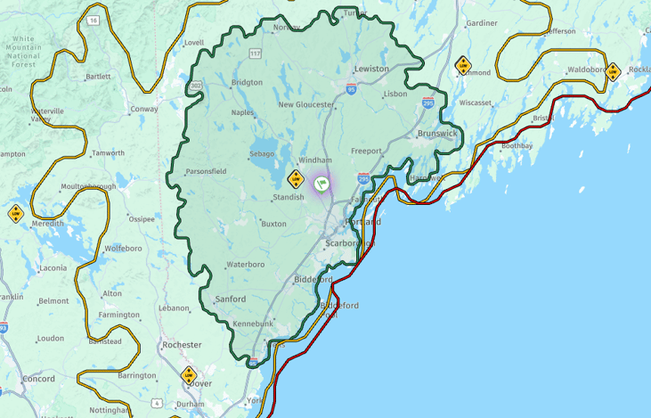 Approx. maximum delivery distance of 40 miles is shown in the green. If you would like delivery outside this range, please get in touch and we will try our best to accommodate you!