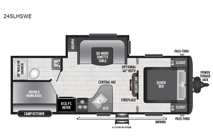 Representative floor plan provided by a trusted RVshare partner.