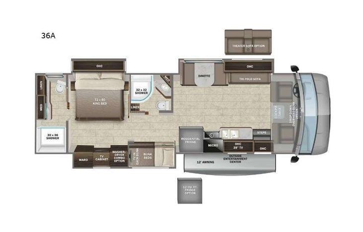 Representative floor plan provided by a trusted RVshare partner.