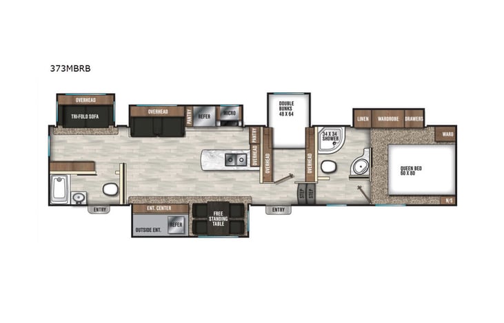 Representative floor plan provided by a trusted RVshare partner.