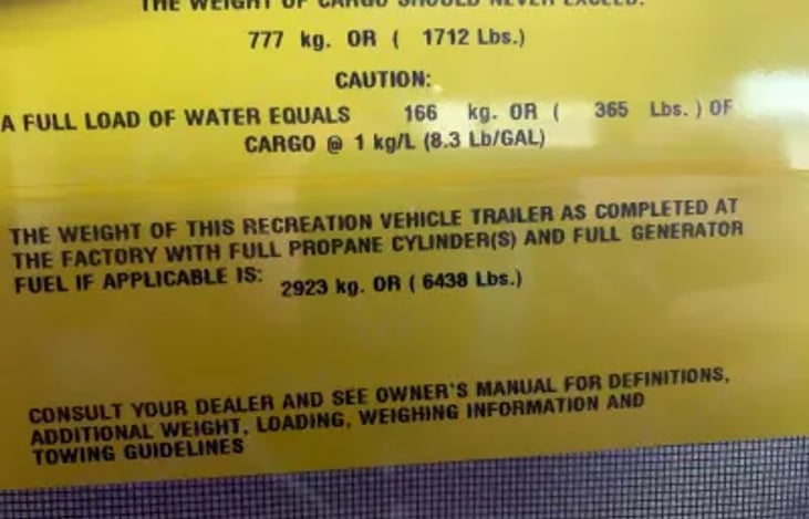 specs for the camper