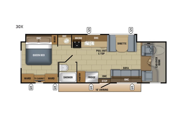 Representative floor plan provided by a trusted RVshare partner.