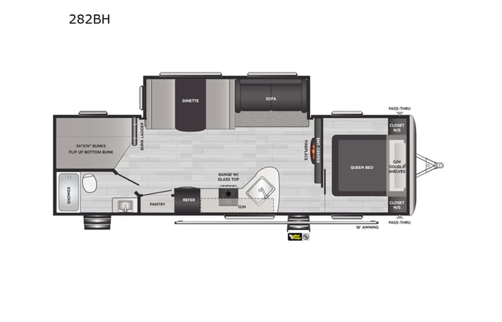 Representative floor plan provided by a trusted RVshare partner.