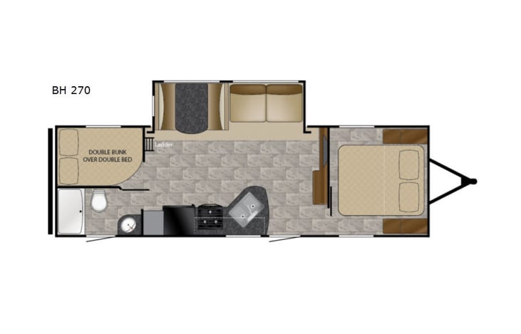 Representative floor plan provided by a trusted RVshare partner.