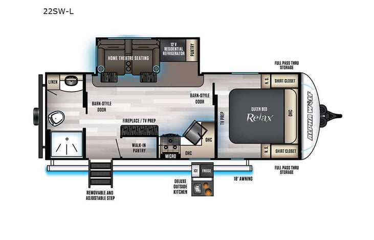 Representative floor plan provided by a trusted RVshare partner.