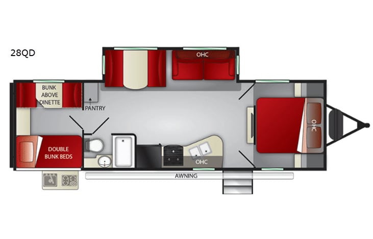 Representative floor plan provided by a trusted RVshare partner.