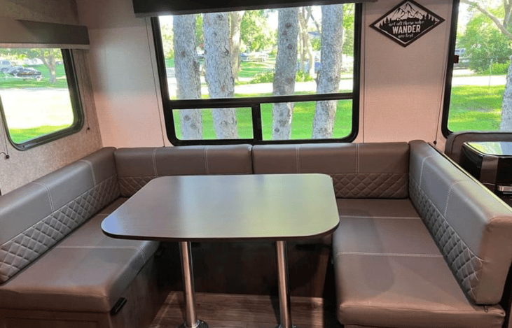 U-shaped Dinette. This can be transitioned into a bed as well