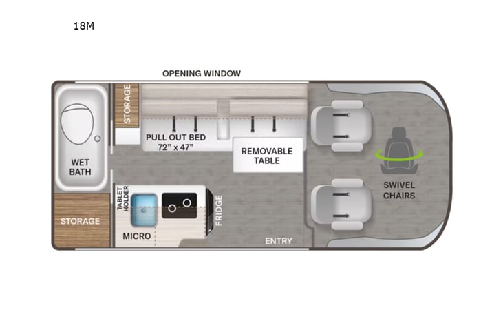 Representative floor plan provided by a trusted RVshare partner.