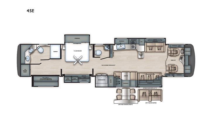 Representative floor plan provided by a trusted RVshare partner.