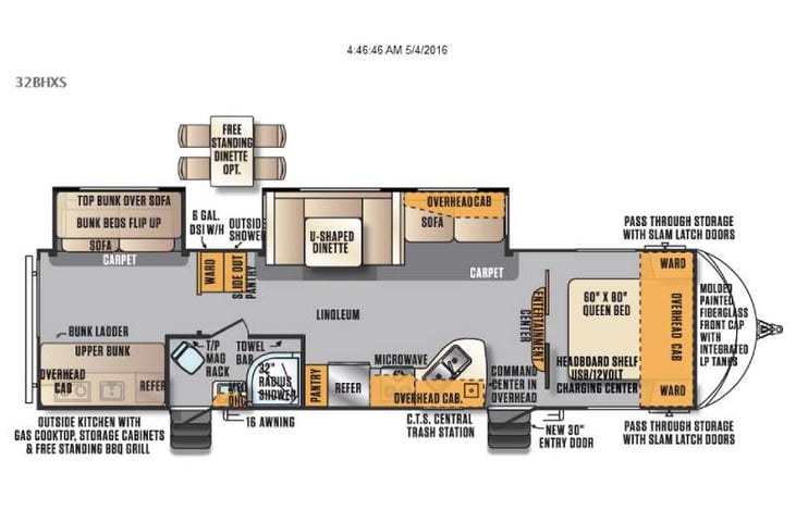Representative floor plan provided by a trusted RVshare partner.