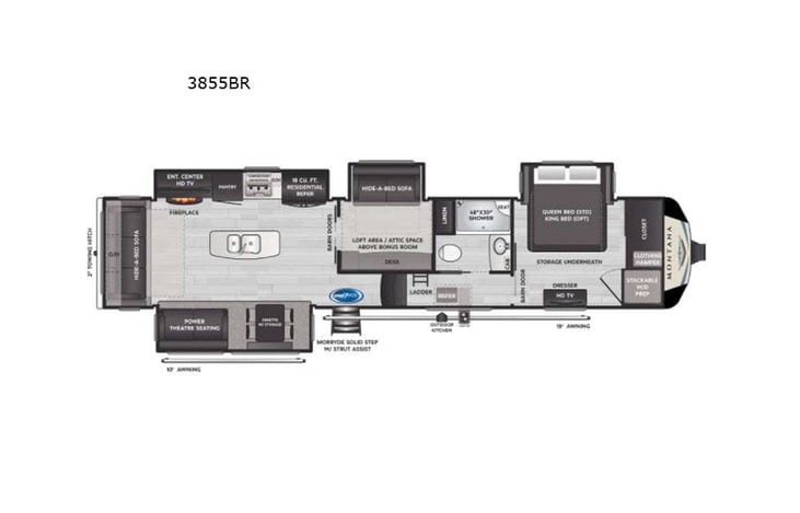Representative floor plan provided by a trusted RVshare partner.