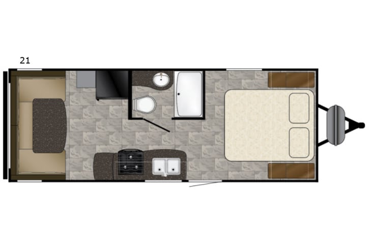 Representative floor plan provided by a trusted RVshare partner.