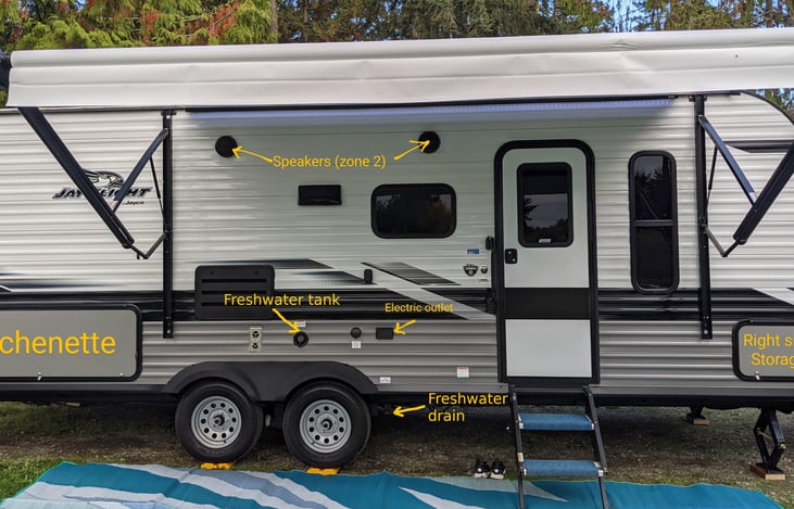 Right side of trailer highlighting key elements