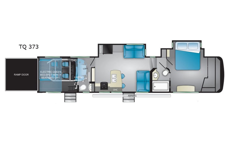 Representative floor plan provided by a trusted RVshare partner.