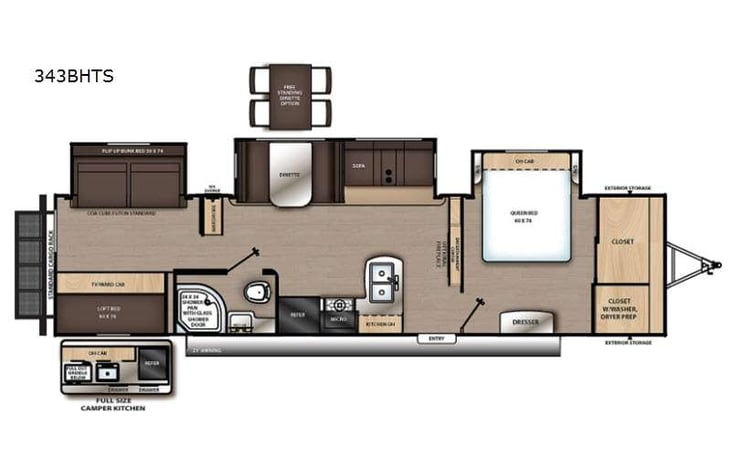 Representative floor plan provided by a trusted RVshare partner.
