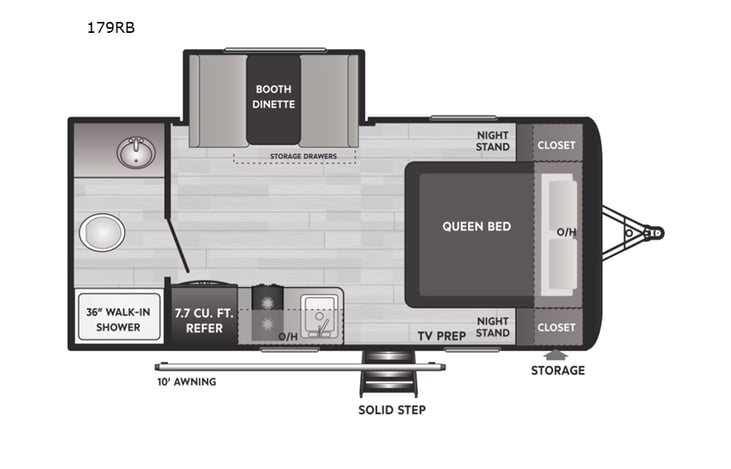 Representative floor plan provided by a trusted RVshare partner.