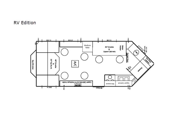 Representative floor plan provided by a trusted RVshare partner.