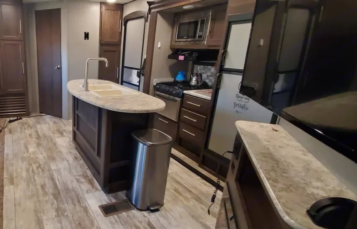 view of kitchen from bunkroom