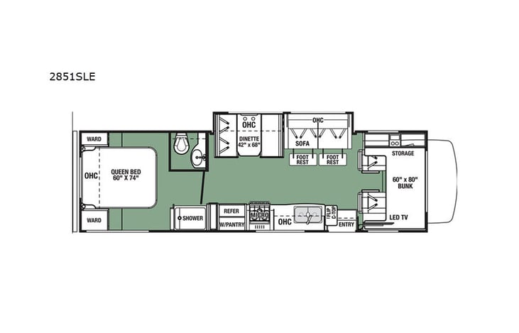 Representative floor plan provided by a trusted RVshare partner.