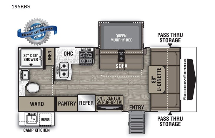 Representative floor plan provided by a trusted RVshare partner.