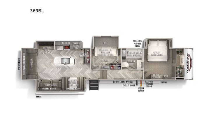 Representative floor plan provided by a trusted RVshare partner.