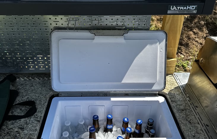 Built in Cooler in the Outdoor Kitchen