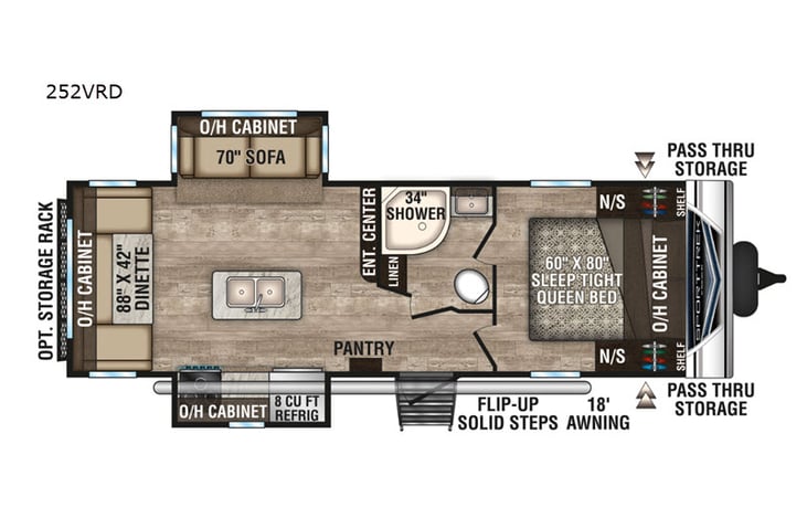 Representative floor plan provided by a trusted RVshare partner.