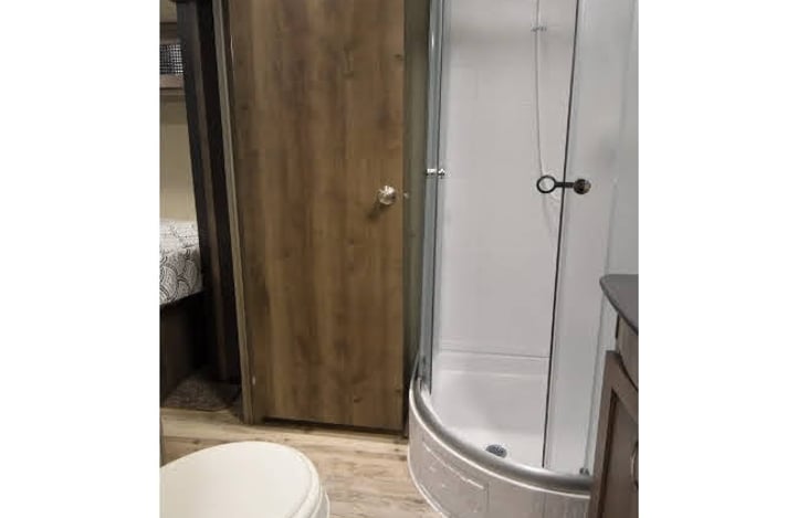 Bathroom with standup shower