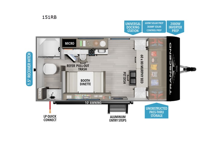 Representative floor plan provided by a trusted RVshare partner.