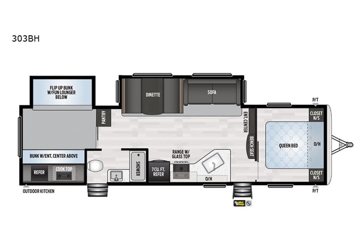 Representative floor plan provided by a trusted RVshare partner.
