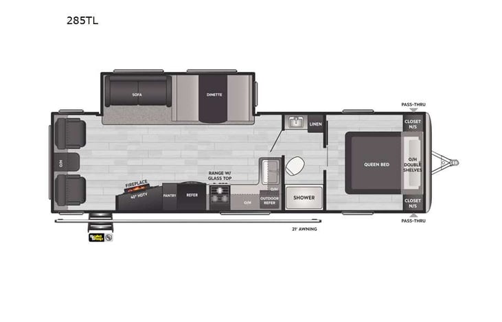 Representative floor plan provided by a trusted RVshare partner.