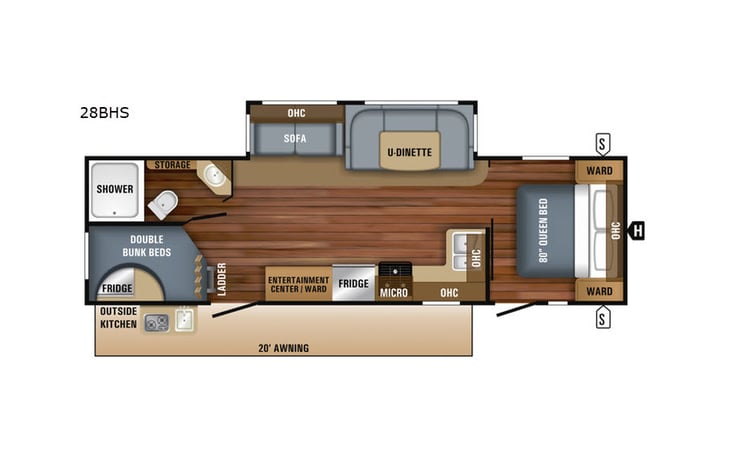 Representative floor plan provided by a trusted RVshare partner.