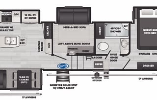 2 Brm w/a loft Coastal Adventure 5th wheel retreat