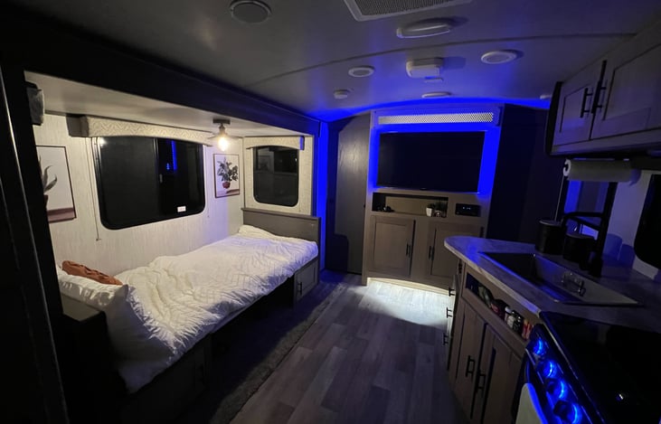 Dinette converts into an amazing sleeping space or just relax and watch tv