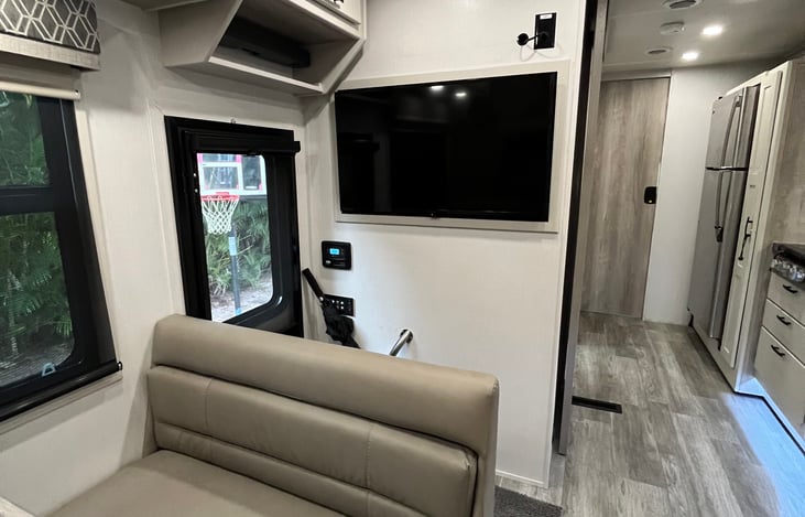 Wifi enabled TV has YouTube TV, Prime and Netflix.