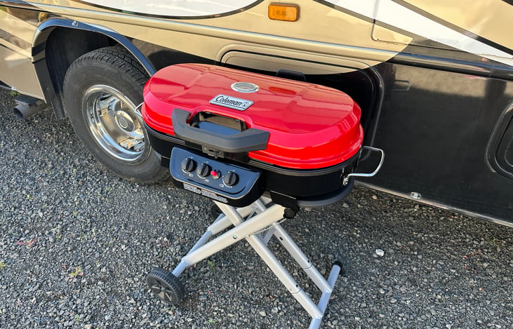 Grill included with rental - 16oz propane canister NOT included with rental.