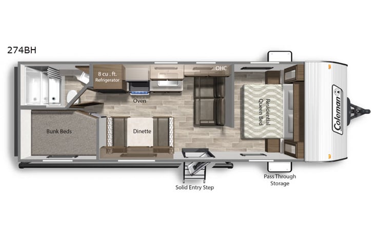 Representative floor plan provided by a trusted RVshare partner.