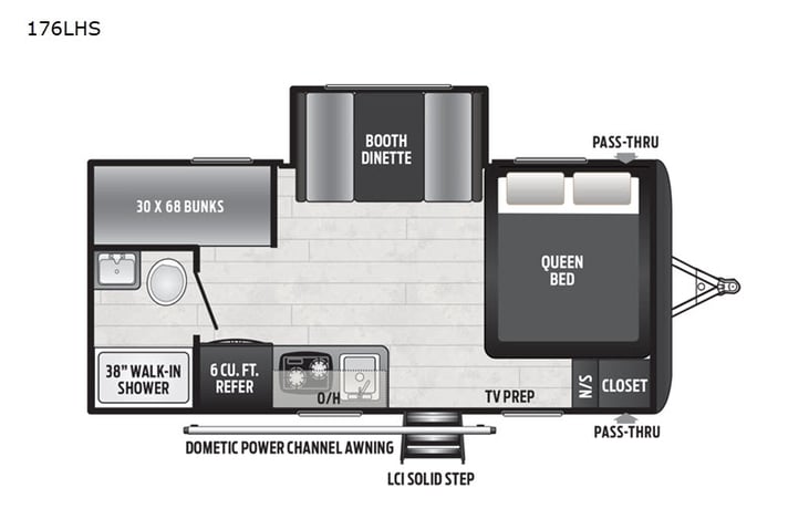 Representative floor plan provided by a trusted RVshare partner.