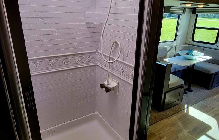 Walk-in shower.
