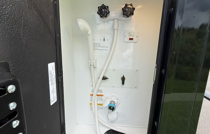 Exterior Shower with hot water available