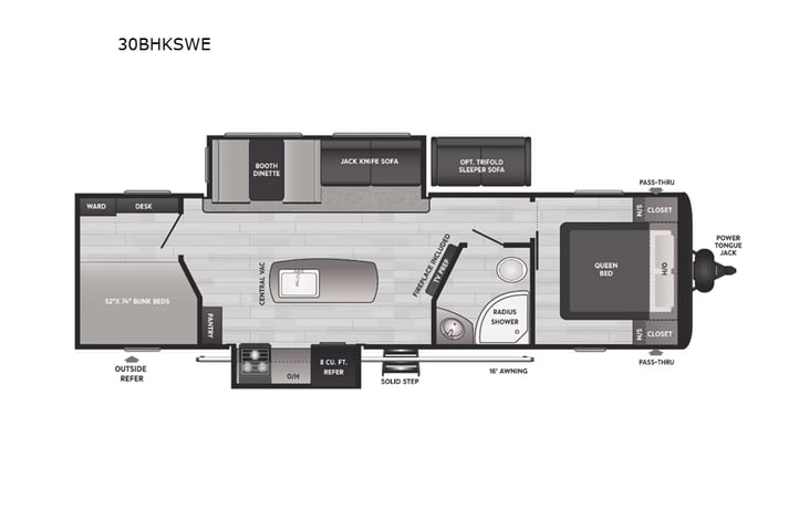 Representative floor plan provided by a trusted RVshare partner.