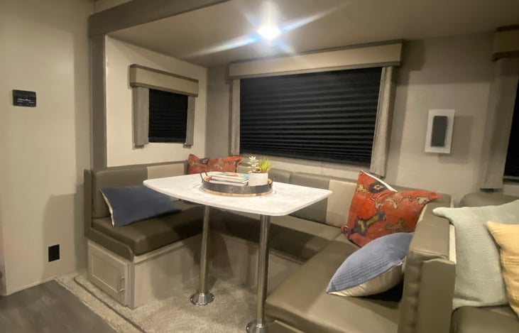 Great spot to eat inn ... or play some games (plenty of fun family games in the cabinets beneath the dinette seats).