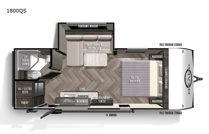 Representative floor plan provided by a trusted RVshare partner.