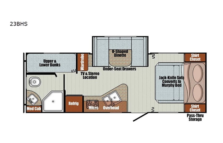 Representative floor plan provided by a trusted RVshare partner.