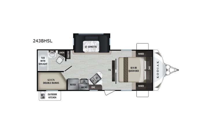 Representative floor plan provided by a trusted RVshare partner.