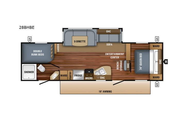 Representative floor plan provided by a trusted RVshare partner.
