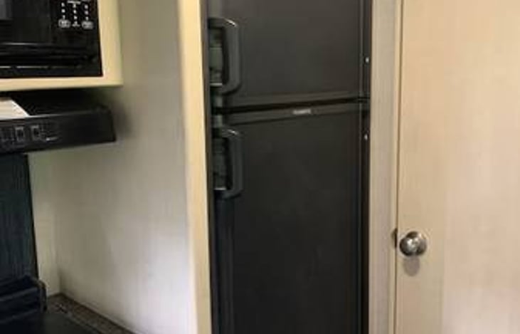 Plenty of food space in the very clean refrigerator and freezer.