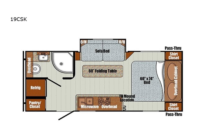 Representative floor plan provided by a trusted RVshare partner.