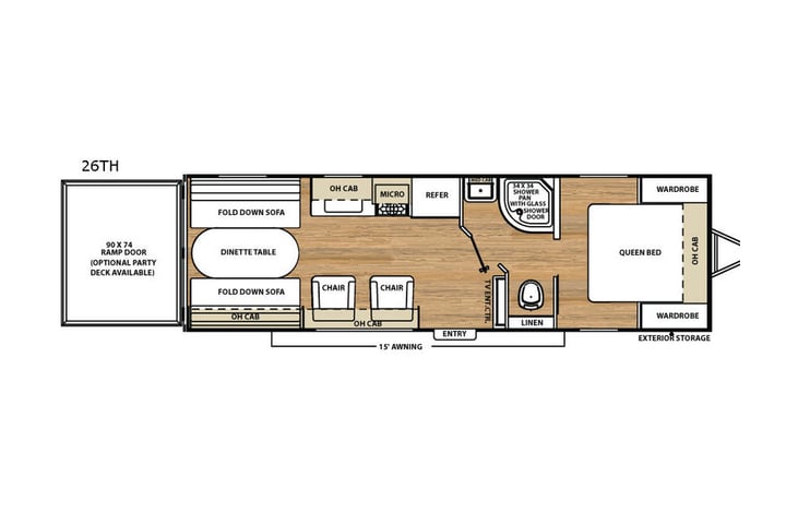 Representative floor plan provided by a trusted RVshare partner.
